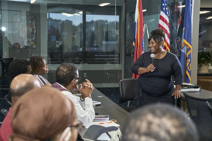 Leader speaking to the group